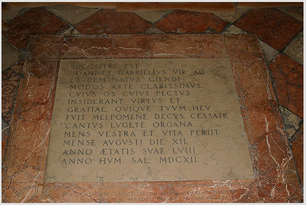Grabplatte Giovanni Gabrielis in San Stefano/Venedig