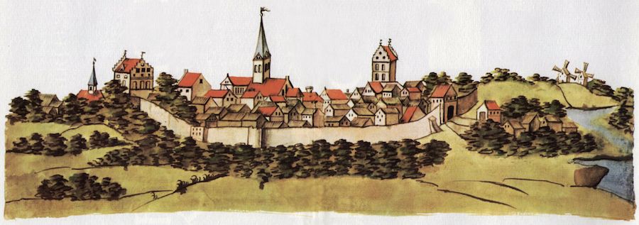 Hier die Darstellung aus der Stralsunder Bilderhandschrift von 1615