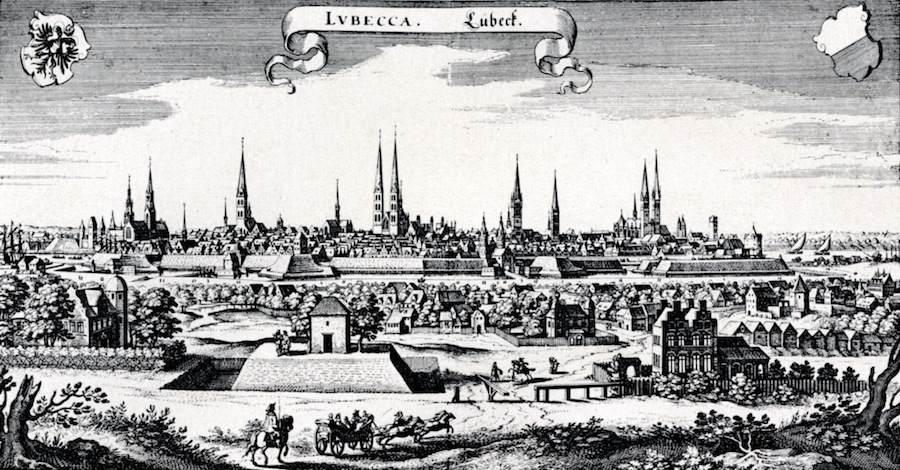 Lübeck in der Darstelleung des Kartographen Merian