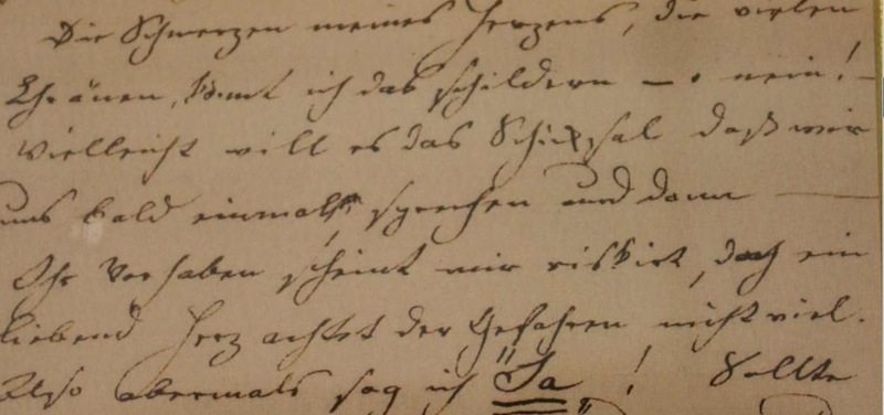 Ausriß aus dem Brief vom 13. August 1837