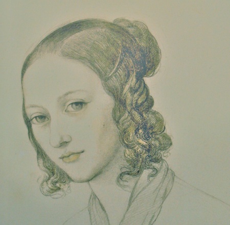 Clara Wieck, portraitiert von Elwine von Leyser 1836 auf Schloß Maxen