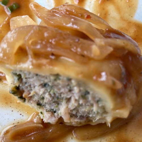 Schwäbische Maildesche mit Bratwurstbrät