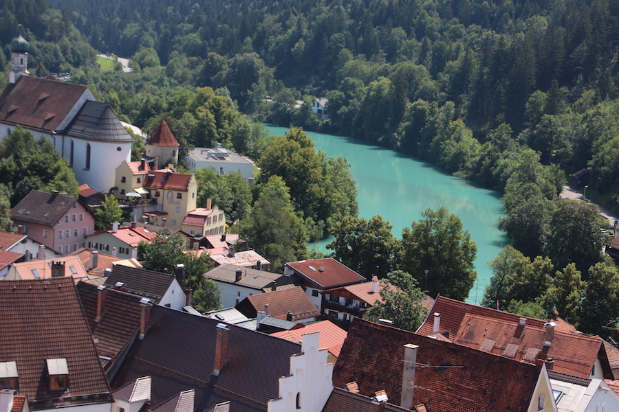 Füssen am Lech vom Burgturm aus gesehen