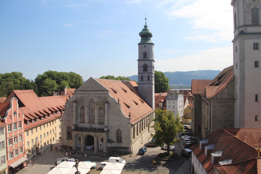 Ausblick vom Dachstuhl des Cavazzen auf den Marktplatz