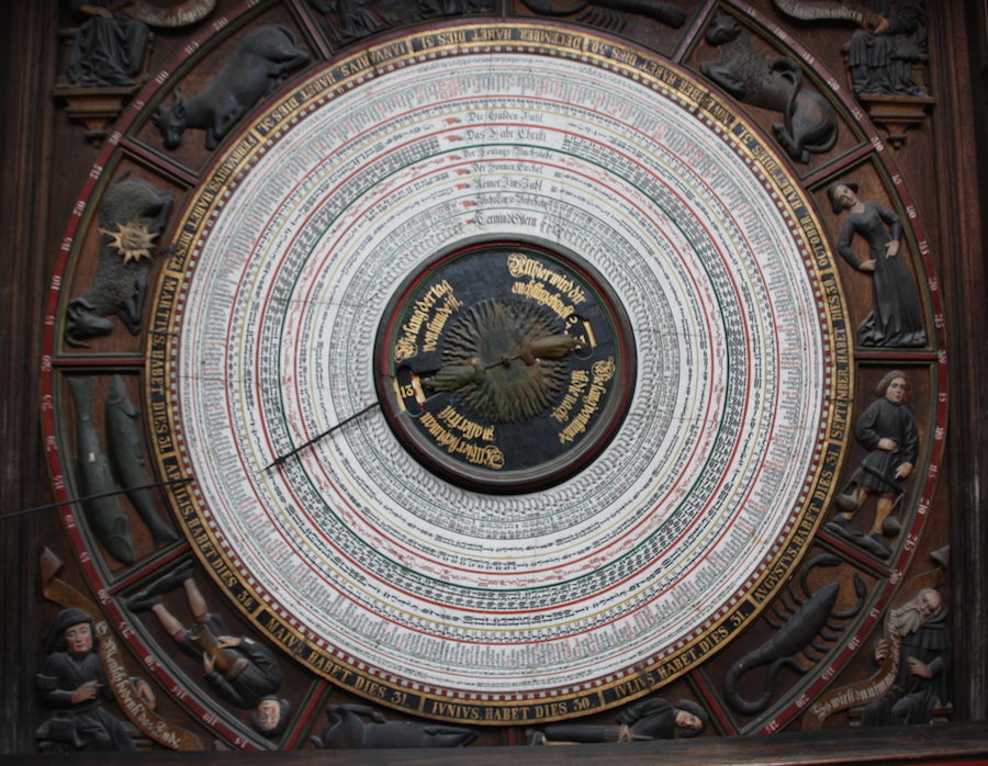 Zifferblatt der Astronomischen Uhr von Hans Düringer in Rostock