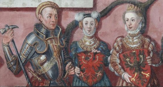 Bogeslaw mit seinen zwei Frauen: Margarete v. Brandenburg und Anna von Poelen