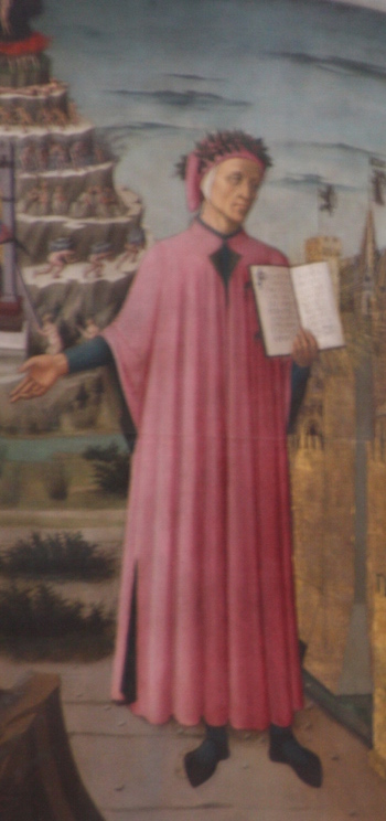 Dante in der Kleidung des „prioro“ -  Darstellung aus dem Florenzer Dom